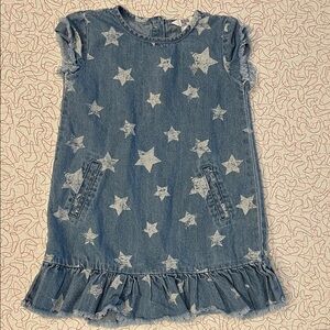 Guess Kids Star Pattern Denim Dress Size 3T